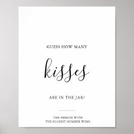 Green Guess Wie viele Kisses Brautparty Game Poster