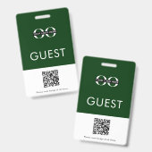 Green Guest Abzeichen mit benutzerdefiniertem Logo Ausweis (Vorder- & Rückseite)