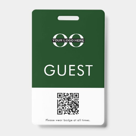 Green Guest Abzeichen mit benutzerdefiniertem Logo Ausweis (Vorderseite)