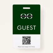 Green Guest Abzeichen mit benutzerdefiniertem Logo Ausweis (Rückseite)