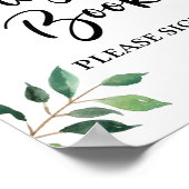 Green Guest Book Wedding oder Party Sign Poster (Ecke)