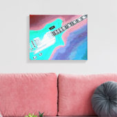 Green Guitar Canvas Print Leinwanddruck (Insitu (Wohnzimmer))