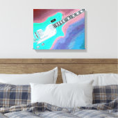 Green Guitar Canvas Print Leinwanddruck (Insitu (Schlafzimmer))