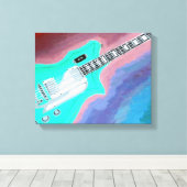 Green Guitar Canvas Print Leinwanddruck (Insitu (Holzboden))