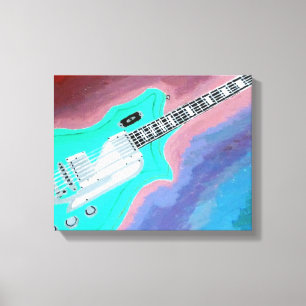 Green Guitar Canvas Print Leinwanddruck