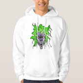 Green Hair Comic Book Villain mit Lila Haut Hoodie (Vorderseite)