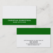 Green Hair Stylist Makeup Artist Business Card Visitenkarte (Vorne/Hinten)