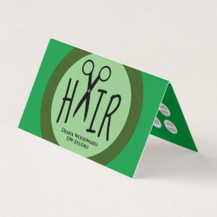 Green Hairdressers geflochtene Business Loyalty Ca Visitenkarten