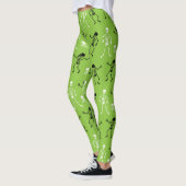 GREEN HALLOWEEN DANCING SKELETONS LEGGINGS (Links)
