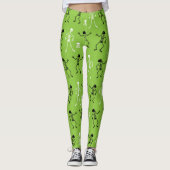 GREEN HALLOWEEN DANCING SKELETONS LEGGINGS (Vorderseite)