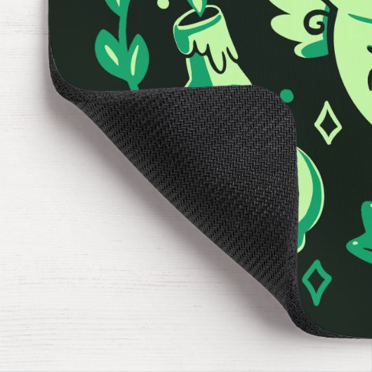 Green Halloween Vibes Mousepad (Ecke)
