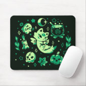 Green Halloween Vibes Mousepad (Mit Mouse)
