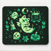 Green Halloween Vibes Mousepad (Vorne)
