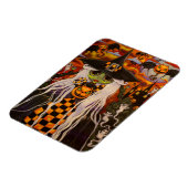 Green Halloween Witch Girl Cat Pumpkins, Geister Magnet (Linke Seite)