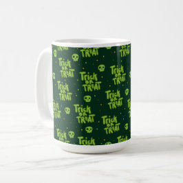 GREEN HALLOWEWEEN TRICK ODER BEHANDLUNG & SKULLS KAFFEETASSE