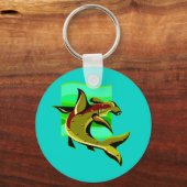 Green Hammerhead Shark Schlüsselanhänger (Vorderseite)