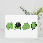 Green Hamster Hintern Einladung (Stehend Vorderseite)