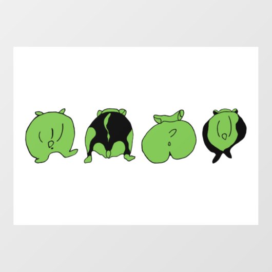 Green Hamster Hintern Fensteraufkleber (Blatt)