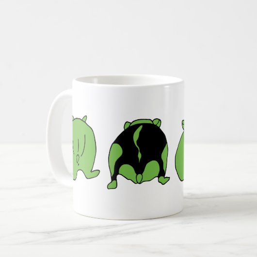 Green Hamster Hintern Kaffeetasse (Vorderseite Links)