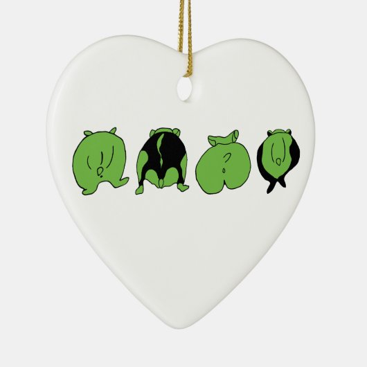 Green Hamster Hintern Keramik Ornament (Rechts)