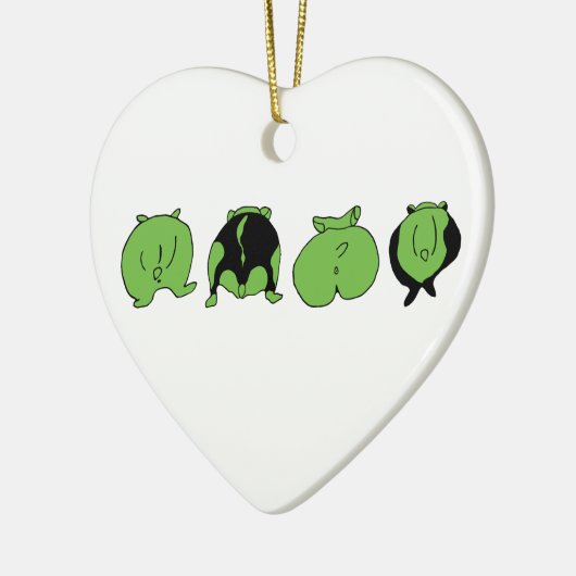 Green Hamster Hintern Keramik Ornament (Links)