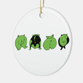 Green Hamster Hintern Keramik Ornament (Links)