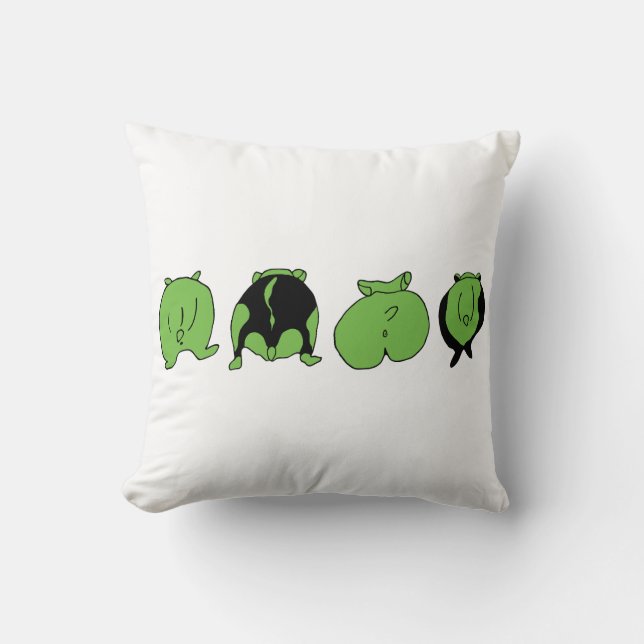 Green Hamster Hintern Kissen (Vorderseite)