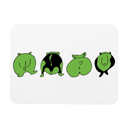 Green Hamster Hintern Magnet (Horizontal)