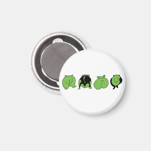 Green Hamster Hintern Magnet (Vorderseite/Rückseite)