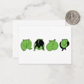 Green Hamster Hintern Mitteilungskarte (Vorderseite/Rückseite Beispiel)