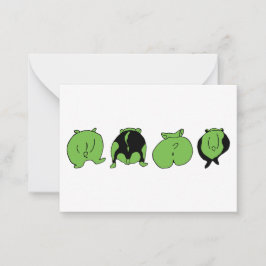 Green Hamster Hintern Mitteilungskarte