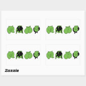 Green Hamster Hintern Rechteckiger Aufkleber (Blatt)