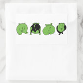 Green Hamster Hintern Rechteckiger Aufkleber (Tasche)