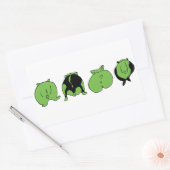 Green Hamster Hintern Rechteckiger Aufkleber (Umschlag)