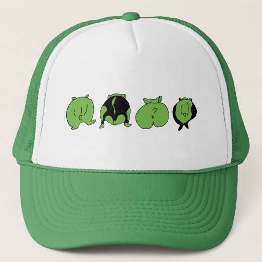 Green Hamster Hintern Truckerkappe (Vorderseite)