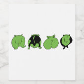 Green Hamster Hintern Weinetikett (Einzelnes Label)