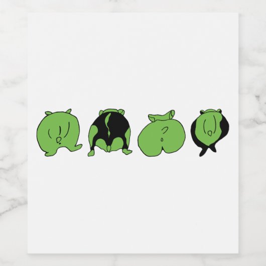 Green Hamster Hintern Weinetikett (Einzelnes Label)