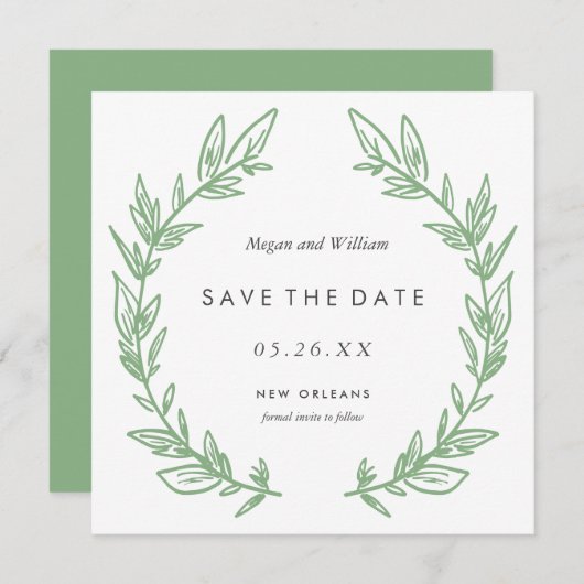 Green Hand Draath Save the Date Karte (Vorne/Hinten)