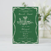 Green Hand Drawing Moderne Probe Abendtisch Einladung (Stehend Vorderseite)