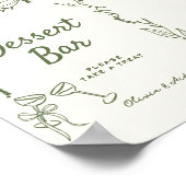 Green Hand Drawing whimsical Dessert Bar Poster (Ecke)