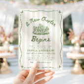 Green Hand Drawn A New Chapter Begins Baby Shower Einladung