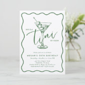 green Hand Drawn A Tini Bit Older 30’s Birthday I Einladung (Stehend Vorderseite)