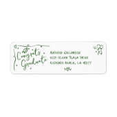 Green Hand Drawn Doodle Graduation White Address (Vorne)