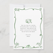 Green Hand Drawn Doodle Photo Graduate White Retro Dankeskarte (Rückseite)