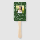 Green Hand Drawn Doodle Style Graduation 2 Photo Fächer (Rückseite)