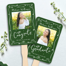 Green Hand Drawn Doodle Style Graduation 2 Photo