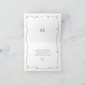 Green Hand Drawn Doodle Style Graduation White Fun Dankeskarte (Innenseite)