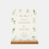 Green Hand Drawn Italian Wedding Cin Cin Bar Acrylschild (Vorderseite)