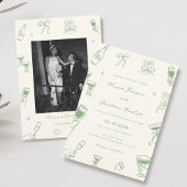 Green Hand Drawn Quirky Wedding Einladung