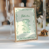 Green Hand Drawn Wedding Seating Chart Card Einladung